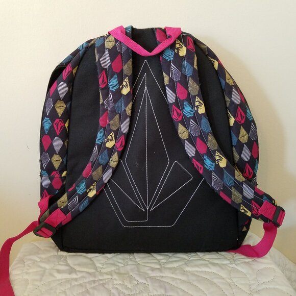 Volcom Backpack Multicolor Black Signature Pockets Adjustable Strap - Picture 4 of 15